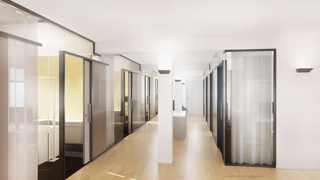 mhp | Architekten Innenarchitekten: Rendering Bürogebäude München
