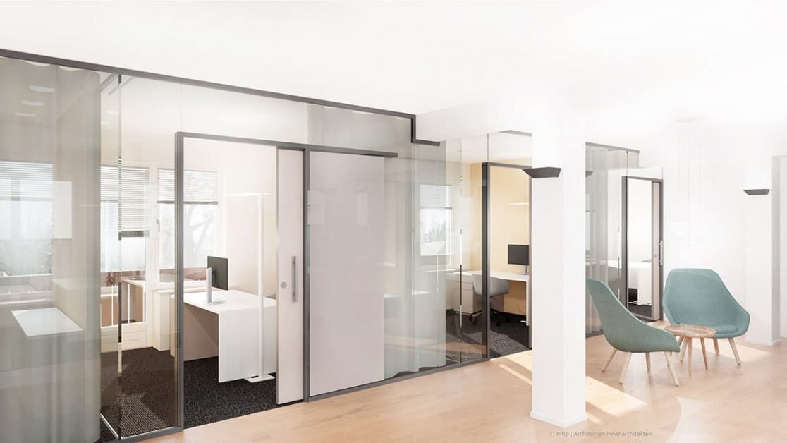 mhp | Architekten Innenarchitekten: Rendering Bürogebäude München