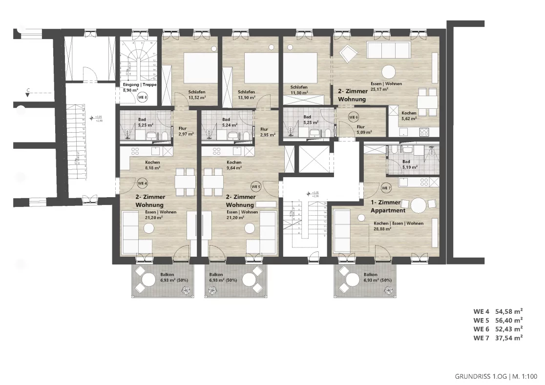 Grundriss Marktplatz Massing 1.OG